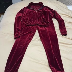 Two piece velvet set : size large